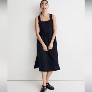 Madewell NWT Knit Tank Midi Dress Size Medium in Black